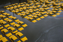 Salt Water Damaged Taxi Cabs In NYC