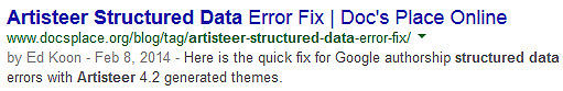 This is one of my Google authorship enhanced search results showing thumbnail and circles removed.