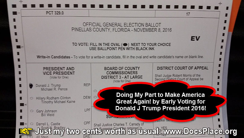 Florida Ballot Vote For Donald J Trump