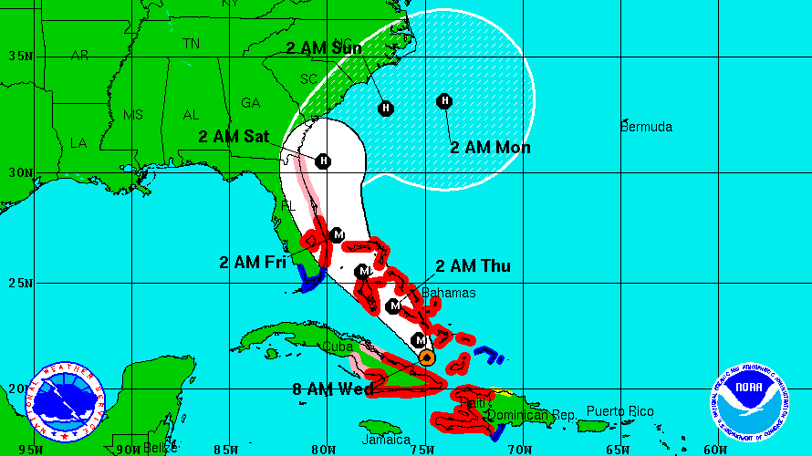Hurricane Matthew Location Map