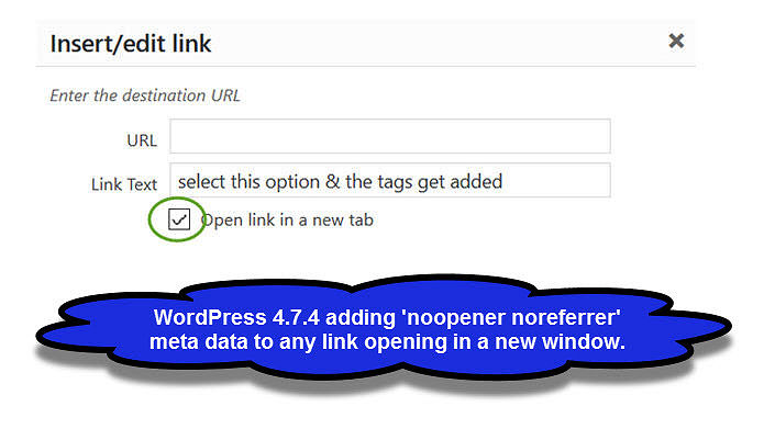 WordPress Noopener Noreferrer Links