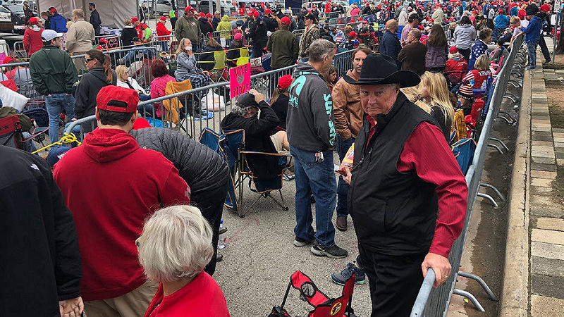 Fans Waiting For Trump Texas Tailgater Rally
