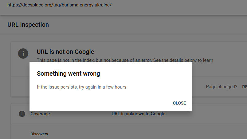 google search console url refused