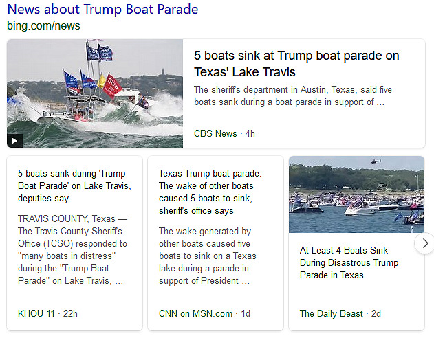 msm negative Trump boat parade search query